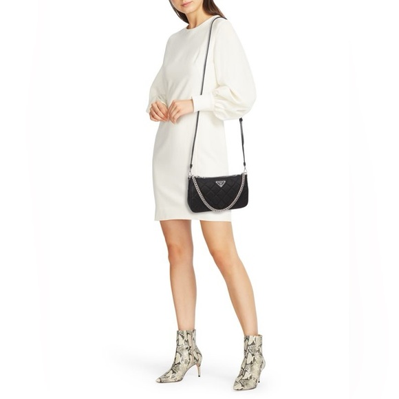 Prada Black Tessuto Quilted Nylon Convertible Crossbody Shoulder Bag - Picture 5 of 8